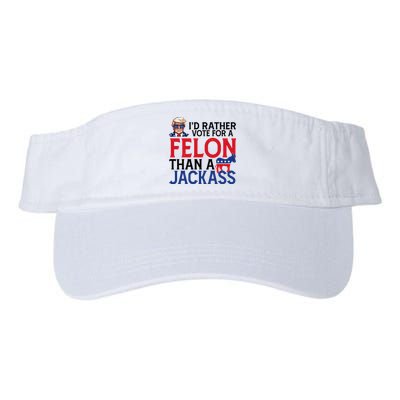 Id Rather Vote A Felon Than A Jackass Pro Donald Trump Funny Valucap Bio-Washed Visor