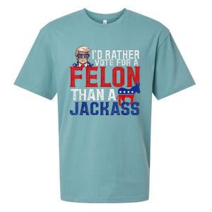 ID Rather Vote For A Felon Than A Jackass Trump Sueded Cloud Jersey T-Shirt