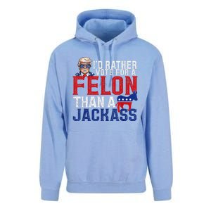 ID Rather Vote For A Felon Than A Jackass Trump Unisex Surf Hoodie