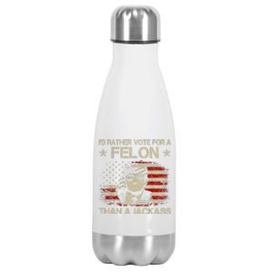 Id Rather Vote For A Felon Than A Jackass Trump America Stainless Steel Insulated Water Bottle