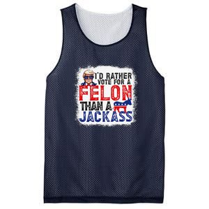 ID Rather Vote For A Felon Than A Jackass Trump America Mesh Reversible Basketball Jersey Tank