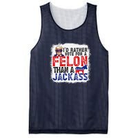 ID Rather Vote For A Felon Than A Jackass Trump America Mesh Reversible Basketball Jersey Tank