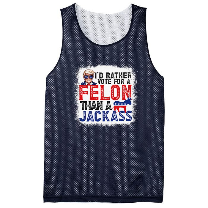 ID Rather Vote For A Felon Than A Jackass Trump America Mesh Reversible Basketball Jersey Tank