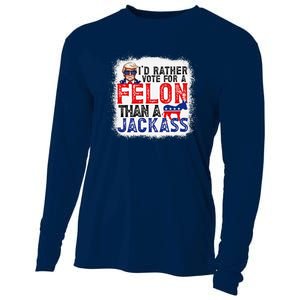 ID Rather Vote For A Felon Than A Jackass Trump America Cooling Performance Long Sleeve Crew