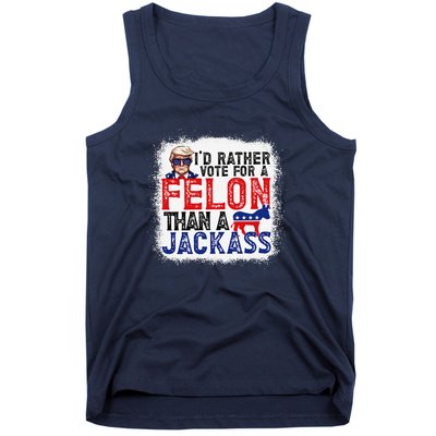 ID Rather Vote For A Felon Than A Jackass Trump America Tank Top