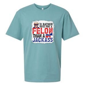 ID Rather Vote For A Felon Than A Jackass Trump America Sueded Cloud Jersey T-Shirt