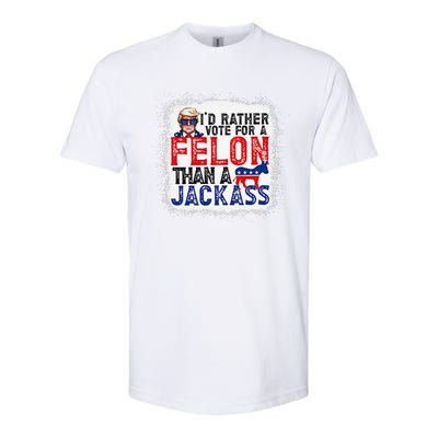 ID Rather Vote For A Felon Than A Jackass Trump America Softstyle® CVC T-Shirt