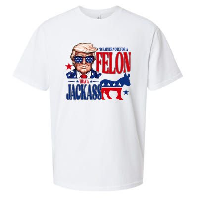 Id Rather Vote For A Felon Than A Jackass Trump 2024 Sueded Cloud Jersey T-Shirt