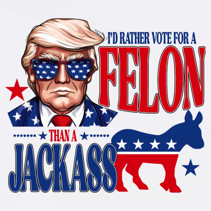 Id Rather Vote For A Felon Than A Jackass Trump 2024 Tall T-Shirt