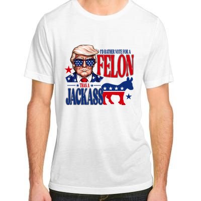 Id Rather Vote For A Felon Than A Jackass Trump 2024 Adult ChromaSoft Performance T-Shirt