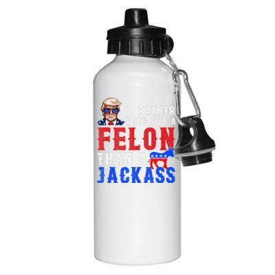 ID Rather Vote For Felon Than A Jackass Aluminum Water Bottle 