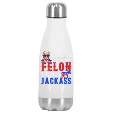 ID Rather Vote For Felon Than A Jackass Stainless Steel Insulated Water Bottle