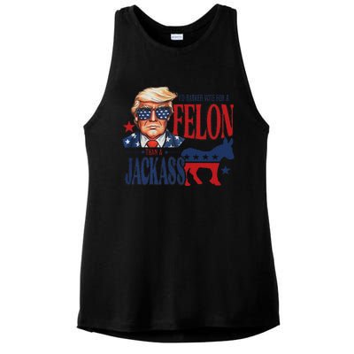 ID Rather Vote For Felon Than A Jackass Ladies PosiCharge Tri-Blend Wicking Tank