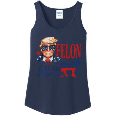 ID Rather Vote For Felon Than A Jackass Ladies Essential Tank