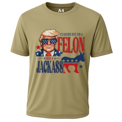 ID Rather Vote For Felon Than A Jackass Cooling Performance Crew T-Shirt