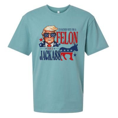 ID Rather Vote For Felon Than A Jackass Sueded Cloud Jersey T-Shirt