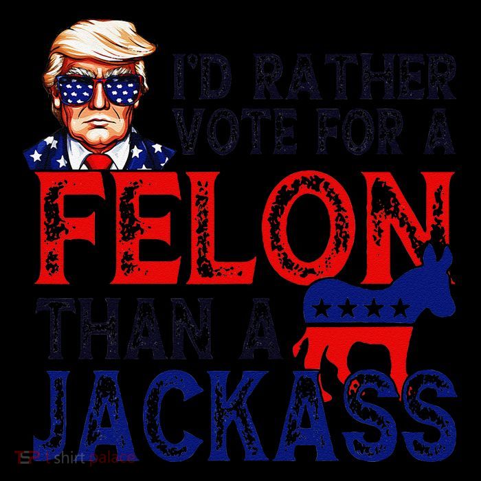 ID Rather Vote For A Felon Than A Jackass Trump Conviction Kids T-Shirt