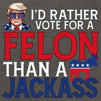 Id Rather Vote For A Felon Than A Jackass Trump America Cotton Canvas Backpack