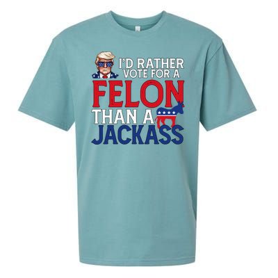 Id Rather Vote For A Felon Than A Jackass Trump America Sueded Cloud Jersey T-Shirt