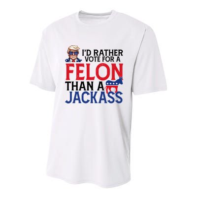 Id Rather Vote For A Felon Than A Jackass Trump America Youth Performance Sprint T-Shirt