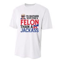 Id Rather Vote For A Felon Than A Jackass Trump America Youth Performance Sprint T-Shirt