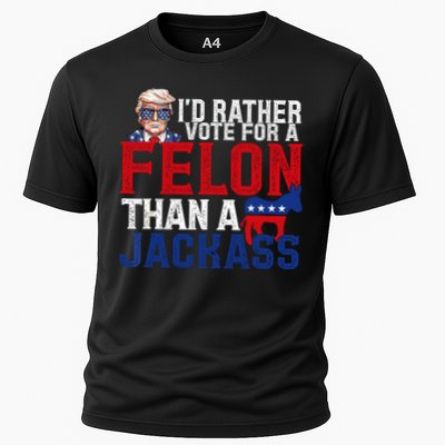 Id Rather Vote For A Felon Than A Jackass Trump 2024 Performance Shirt