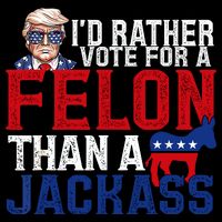 Id Rather Vote For A Felon Than A Jackass Trump 2024 Bucket Hat