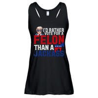 Id Rather Vote For A Felon Than A Jackass Trump 2024 Ladies Essential Flowy Tank