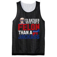 Id Rather Vote For A Felon Than A Jackass Trump 2024 Mesh Reversible Basketball Jersey Tank