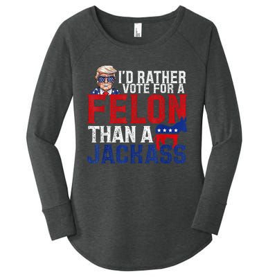 ID Rather Vote For A Felon Than A Jackass Trump Women's Perfect Tri Tunic Long Sleeve Shirt