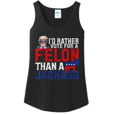 ID Rather Vote For A Felon Than A Jackass Trump Ladies Essential Tank