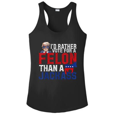 ID Rather Vote For A Felon Than A Jackass Trump Ladies PosiCharge Competitor Racerback Tank