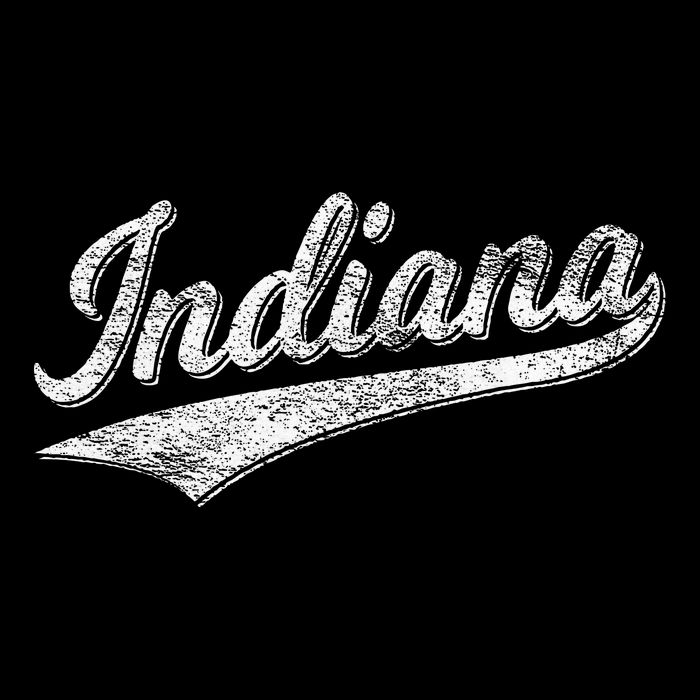 Indiana Retro Vintage Baseball Sports Script Flag Swoosh Long Sleeve Shirt