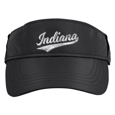 Indiana Retro Vintage Baseball Sports Script Flag Swoosh Adult Drive Performance Visor