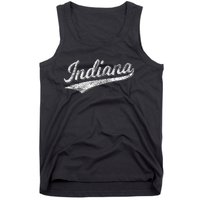 Indiana Retro Vintage Baseball Sports Script Flag Swoosh Tank Top