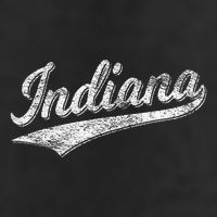 Indiana Retro Vintage Baseball Sports Script Flag Swoosh Golf Towel
