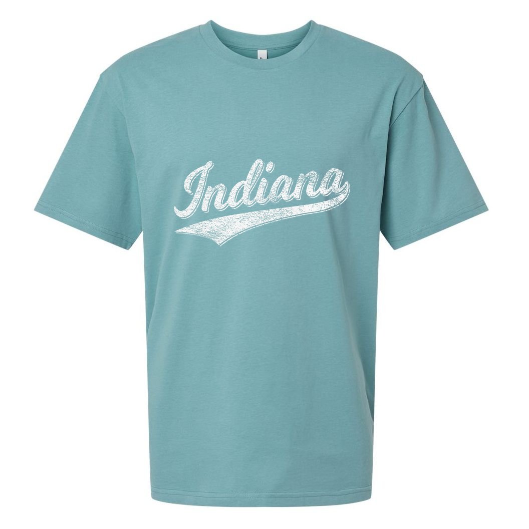 Indiana Retro Vintage Baseball Sports Script Flag Swoosh Sueded Cloud Jersey T-Shirt