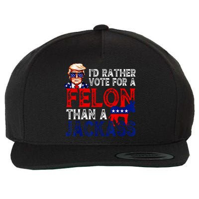 ID Rather Vote For A Felon Than A Jackass Trump America Wool Snapback Cap
