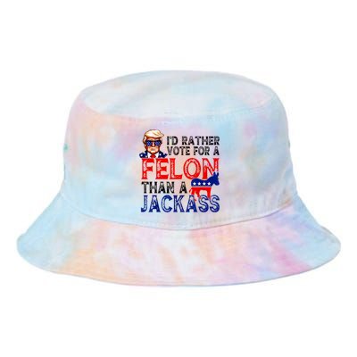 ID Rather Vote For A Felon Than A Jackass Trump America Tie Dye Newport Bucket Hat