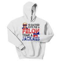 ID Rather Vote For A Felon Than A Jackass Trump America Kids Hoodie