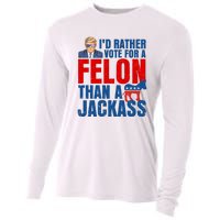 Id Rather Vote For A Felon Than A Jackass Trump 2024 Cooling Performance Long Sleeve Crew