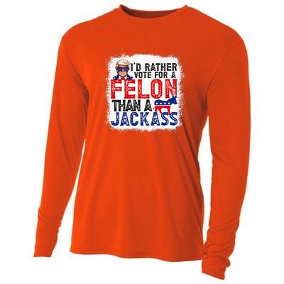 ID Rather Vote For A Felon Than A Jackass Trump Cooling Performance Long Sleeve Crew