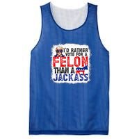 ID Rather Vote For A Felon Than A Jackass Trump Mesh Reversible Basketball Jersey Tank