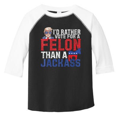 Id Rar Vote A Felon Than A Jackass Trump Toddler Fine Jersey T-Shirt