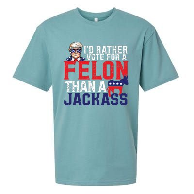 Id Rather Vote For A Felon Than A Jackass Trump America Sueded Cloud Jersey T-Shirt