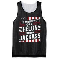 ID Rather Vote For A Felon Than A Jackass Trump America Mesh Reversible Basketball Jersey Tank