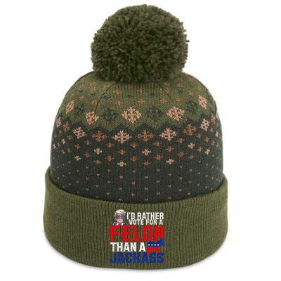 ID Rather Vote For A Felon Than A Jackass Trump Conviction The Baniff Cuffed Pom Beanie