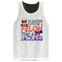 ID Rather Vote For A Felon Than A Jackass Trump Conviction Mesh Reversible Basketball Jersey Tank