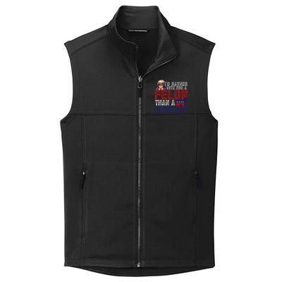 ID Rather Vote For Felon Than A Jackass Funny Trump 2024 Collective Smooth Fleece Vest