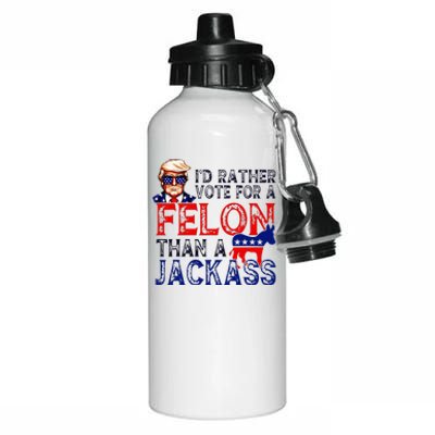 ID Rather Vote For A Felon Than A Jackass Trump Conviction Aluminum Water Bottle